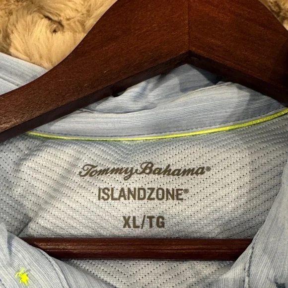 Men’s Tommy Bahama Sky Blue Polo Shirt - Picture 2 of 5